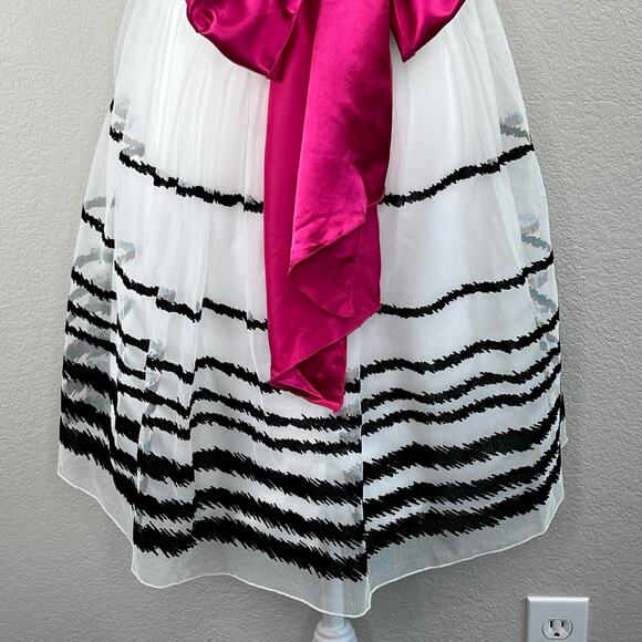 Trixxi White Black Pink Sparkle Glitter Sleeveless Tulle Party Mini Dress Jr Med - Picture 12 of 15